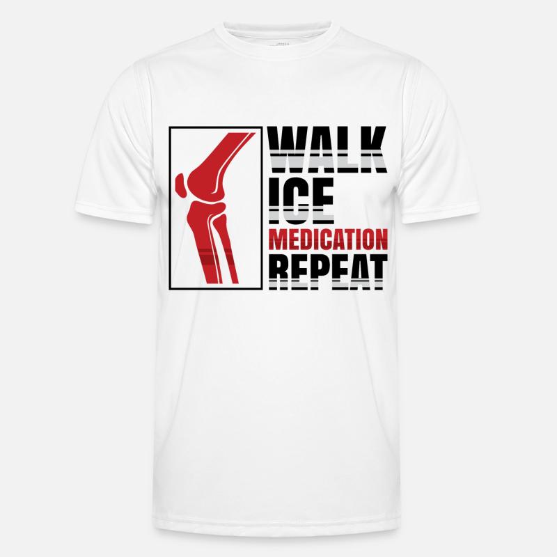 Walk Ice Medication Repeat - Männer Funktions-T-Shirt - Weiß
