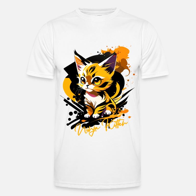 kitten, ninja kitten - Men's Functional T-Shirt - white