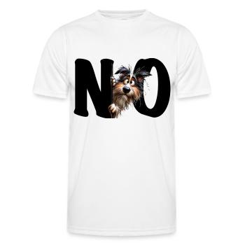 NON - Chien - Non - Non - Non - Non - Déclaration - T-shirt sport Homme - blanc - Devant - AI Model Male 178 dark (178cm)