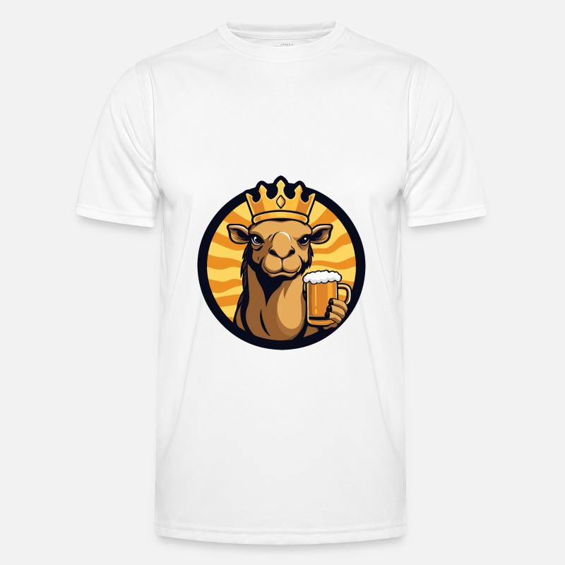 Kamel Bier Comic - Männer Funktions-T-Shirt - Weiß
