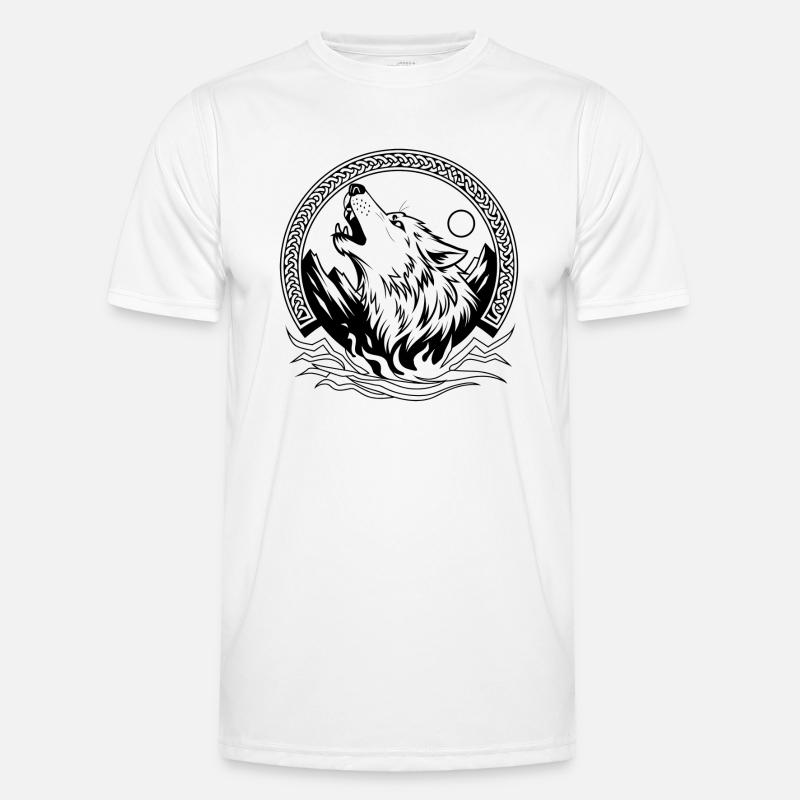 Wikinger-Wolf Männer Funktions-T-Shirt