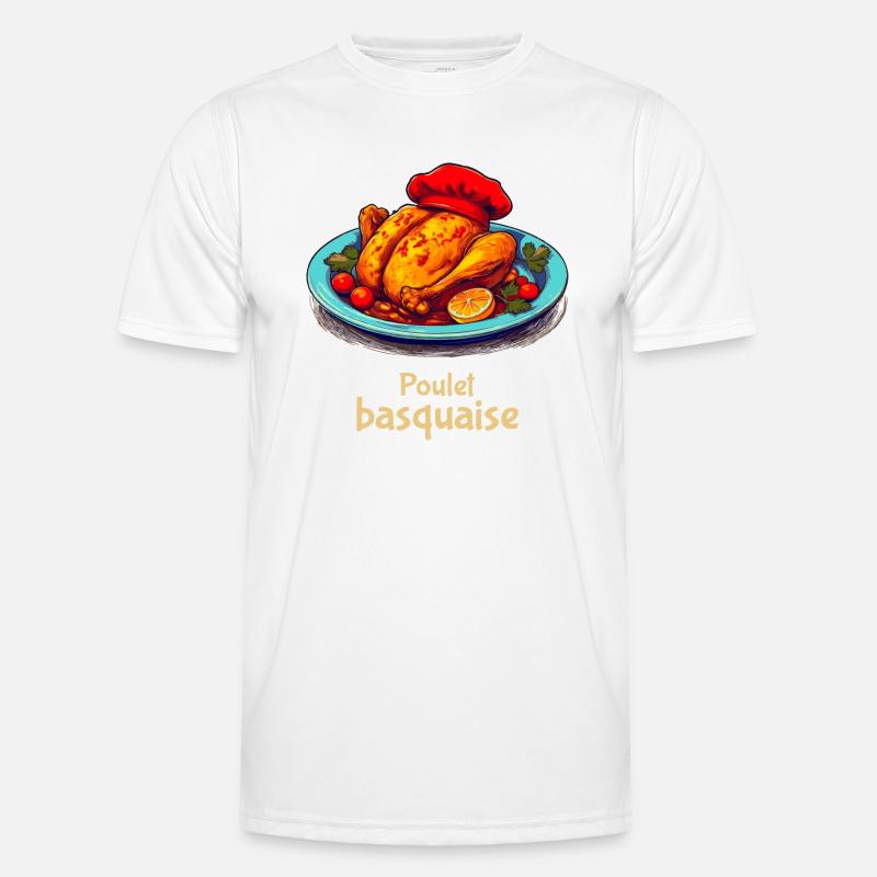 Chicken Basquaise - Plain text - Men's Functional T-Shirt - white