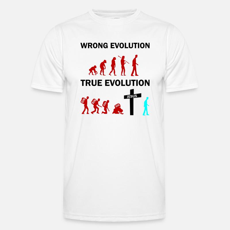 true evolution jesus - Men's Functional T-Shirt - white