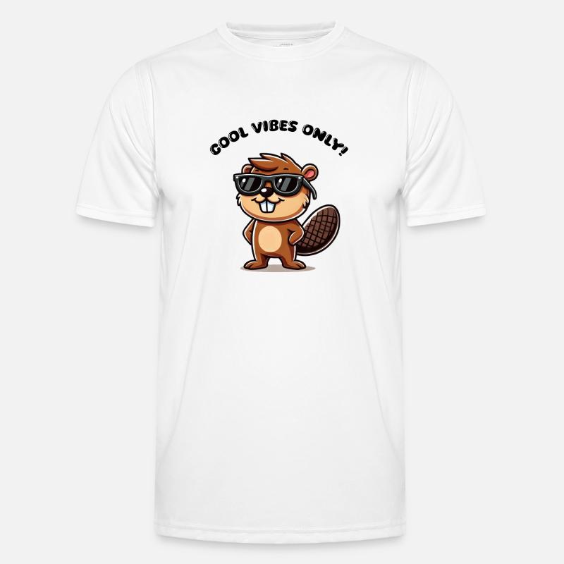 Beaver Comic Sunglasses - Men's Functional T-Shirt - white