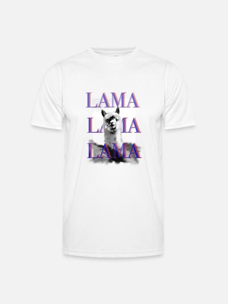 Lama dessin graphique stylé - T-shirt sport Homme - blanc