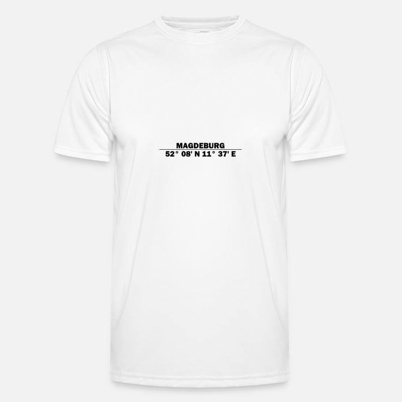 Magdeburg coordinates - Men's Functional T-Shirt - white