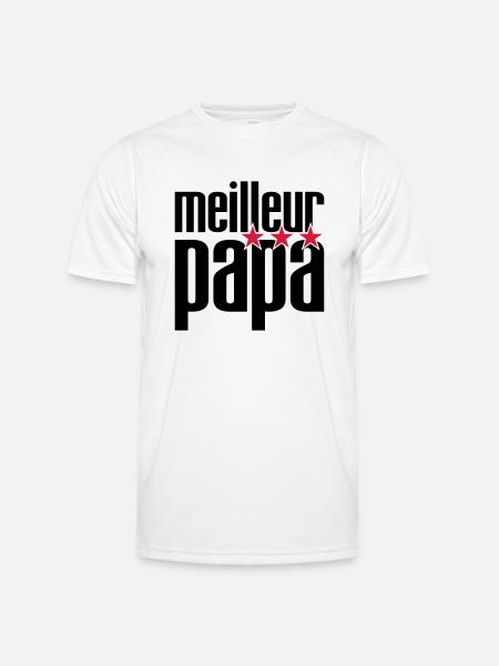 Meilleur Papa - T-shirt sport Homme - blanc