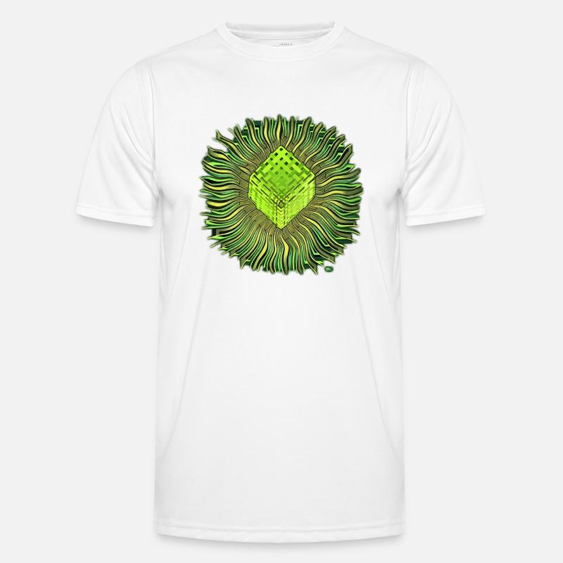 Psychedelic Cube / Cube Psychedelic - Men's Functional T-Shirt - white