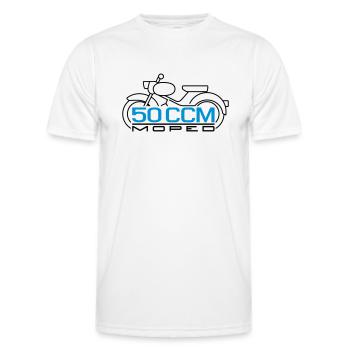 50cc Moped Sparrow Emblem v.2 - Men's Functional T-Shirt - white - Front - AI Model Male 178 dark (178cm)