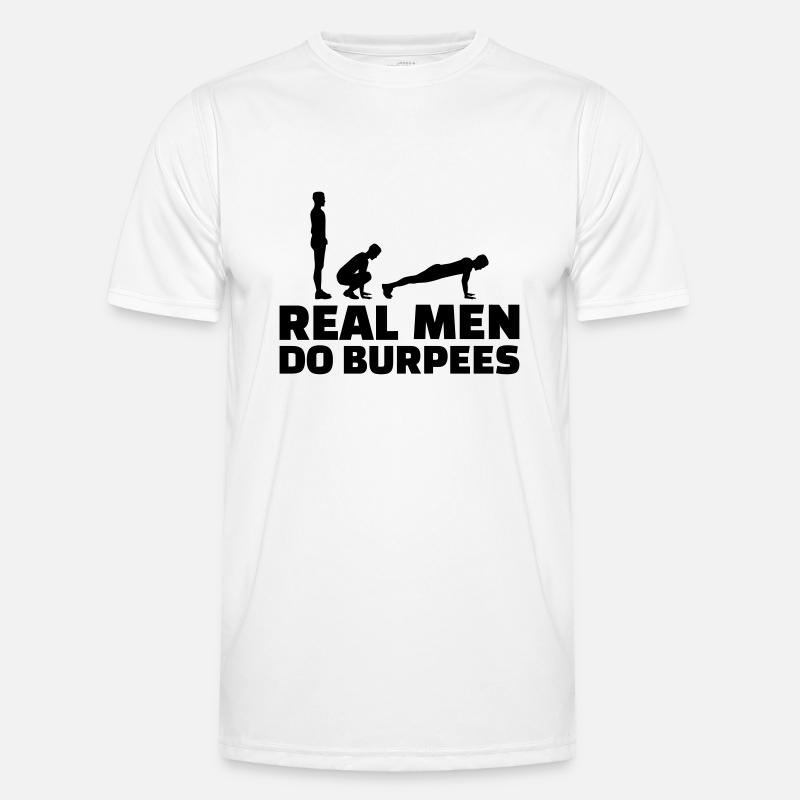 Burpees - Männer Funktions-T-Shirt - Weiß