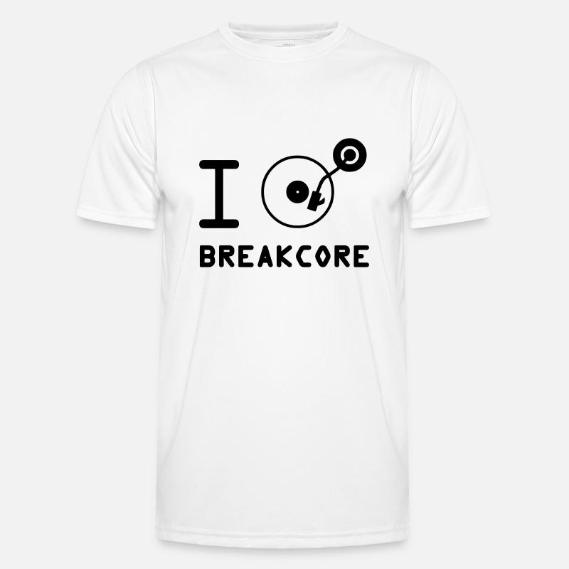 I play Breakcore / I love Breakcore / DJ Männer Funktions-T-Shirt