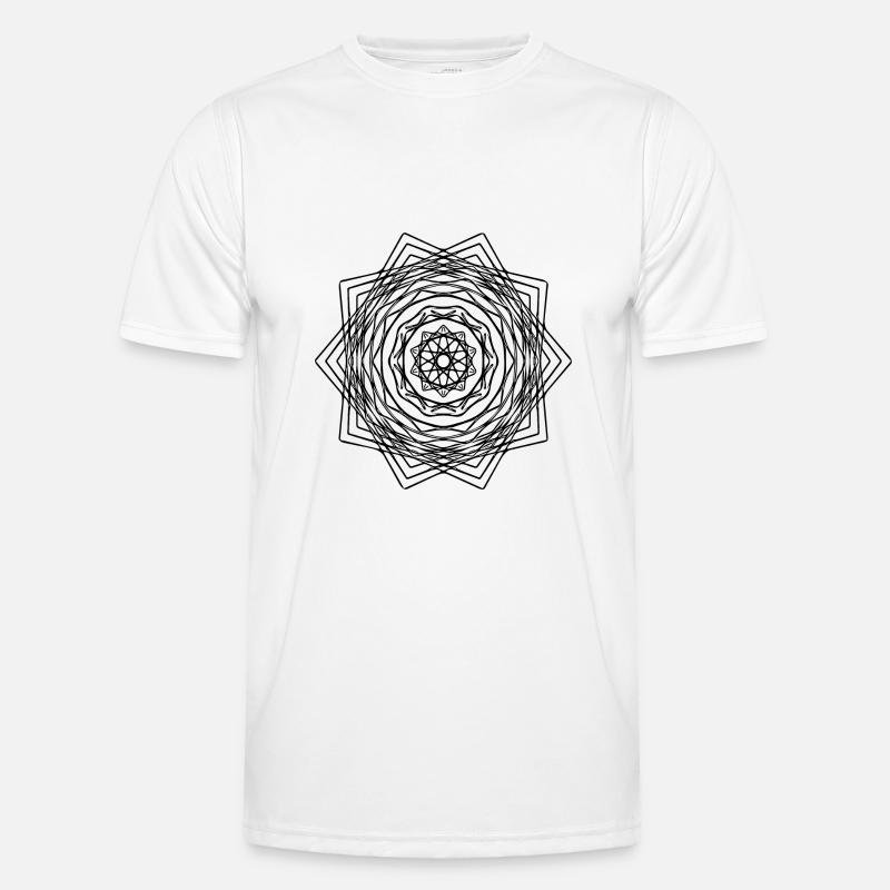 Geometric Square Mandala Square Shape - Men's Functional T-Shirt - white