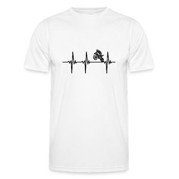 Heartbeat pour les motos et les engins tout-terrain - T-shirt sport Homme - blanc - Devant - AI Model Male 178 dark (178cm)