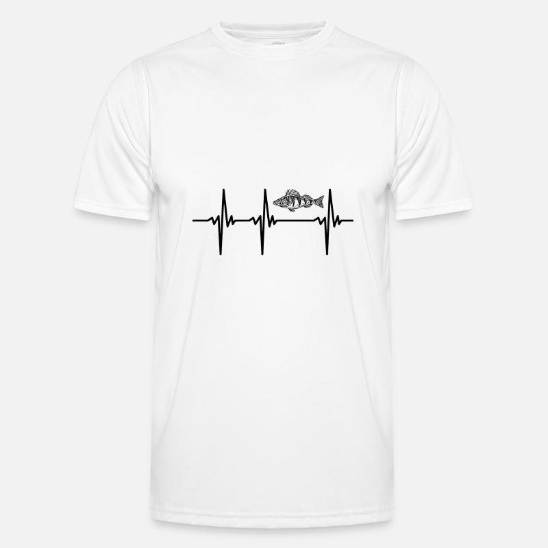 Heartbeat for perch and predatory fish Men's Functional T-Shirt