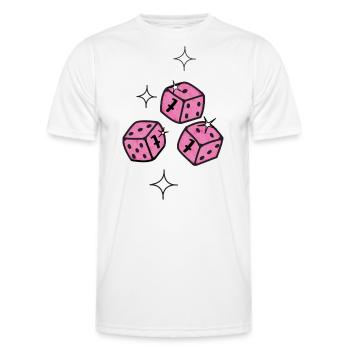 Trois dés de sept - T-shirt sport Homme - blanc - Devant - AI Model Male 178 dark (178cm)