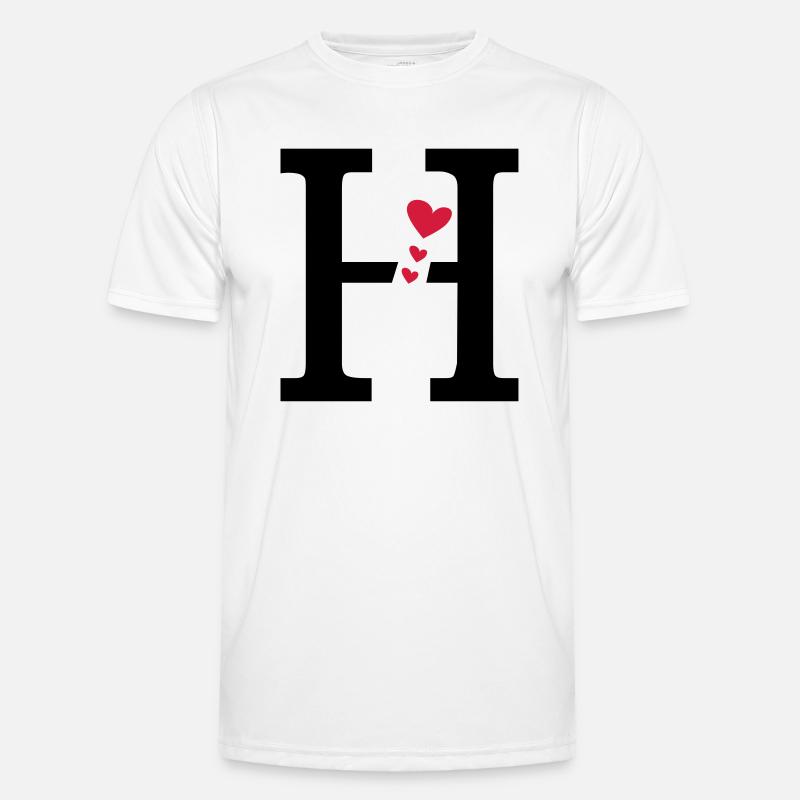 Großbuchstabe H mit Herzen Männer Funktions-T-Shirt