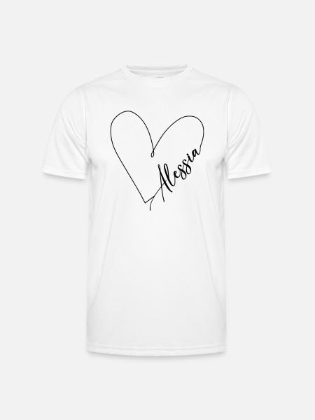 Alessia Nome Linea Cuore - Maglietta sportiva per uomo - bianco