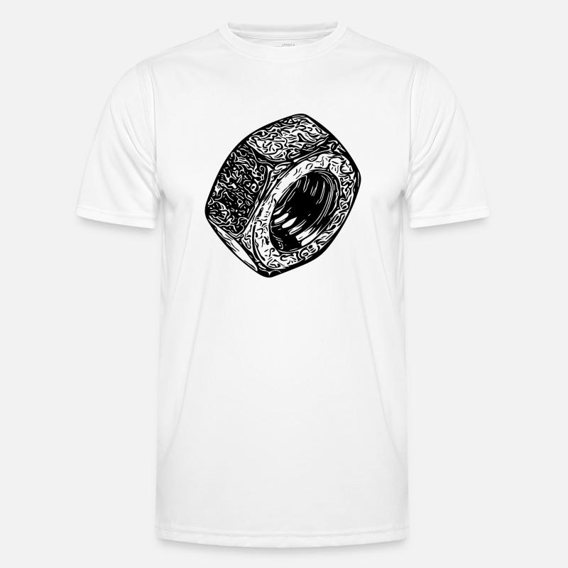 Schraubenmutter dunkler Oberfläche - Männer Funktions-T-Shirt - Weiß