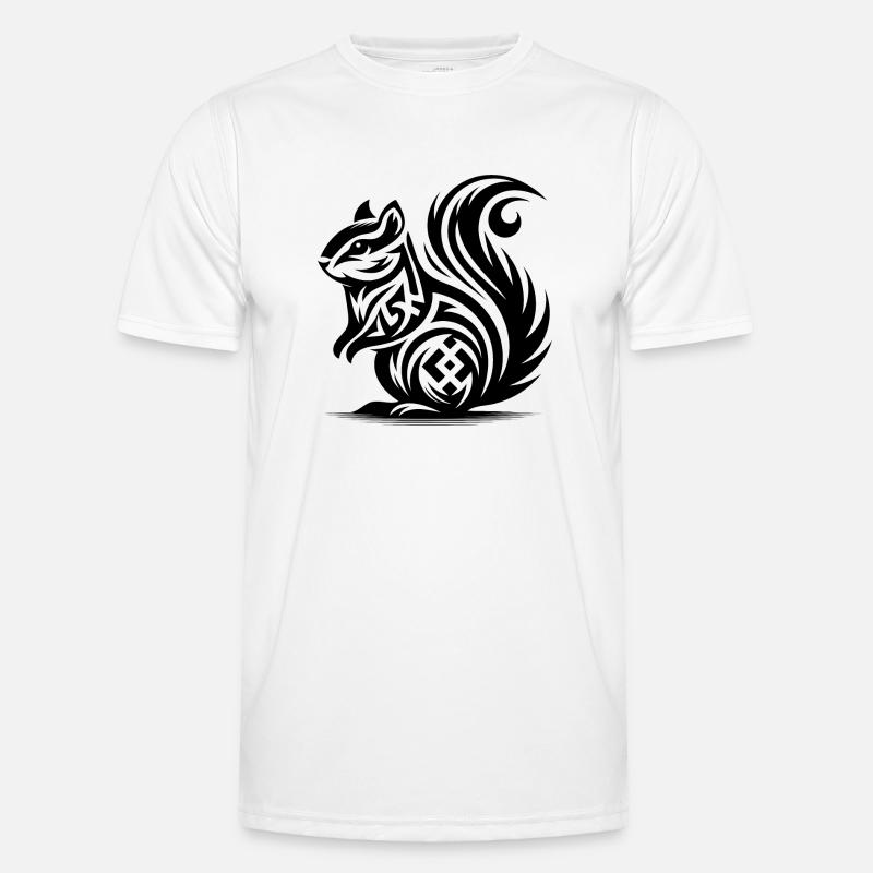 Cute Squirrel in Tattoo Style - Men's Functional T-Shirt - white