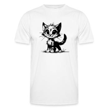 Cats Baby Pencil Drawing - Men's Functional T-Shirt - white - Front - AI Model Male 178 dark (178cm)