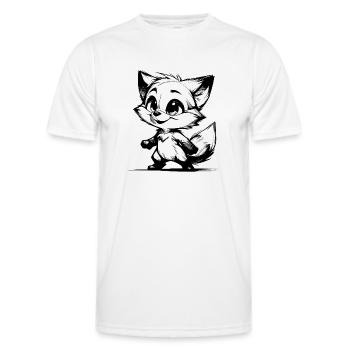 Süsser Kinder Fuchs Bleistift Zeichnung - Männer Funktions-T-Shirt - Weiß - Vorne - AI Model Male 178 dark (178cm)