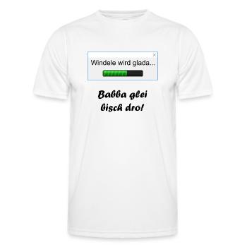 Windele wird glada... - Männer Funktions-T-Shirt - Weiß - Vorne - AI Model Male 178 dark (178cm)