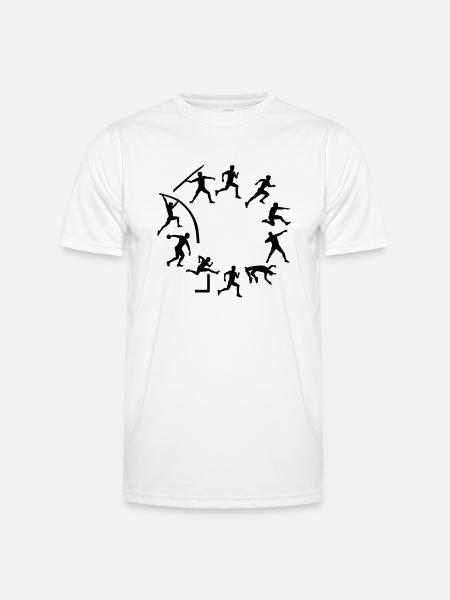 Zehnkampf - Männer Funktions-T-Shirt - Weiß