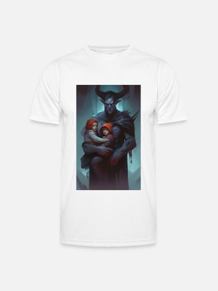 mörkt monster barn väktare - Funktions-T-shirt herr - vit