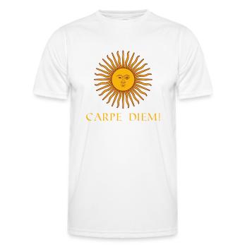 use the day latin - Men's Functional T-Shirt - white - Front - AI Model Male 178 dark (178cm)