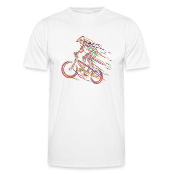 BMX Bunte Farbe Grafik Biker Freestyle Racing - Männer Funktions-T-Shirt - Weiß - Vorne - AI Model Male 178 dark (178cm)