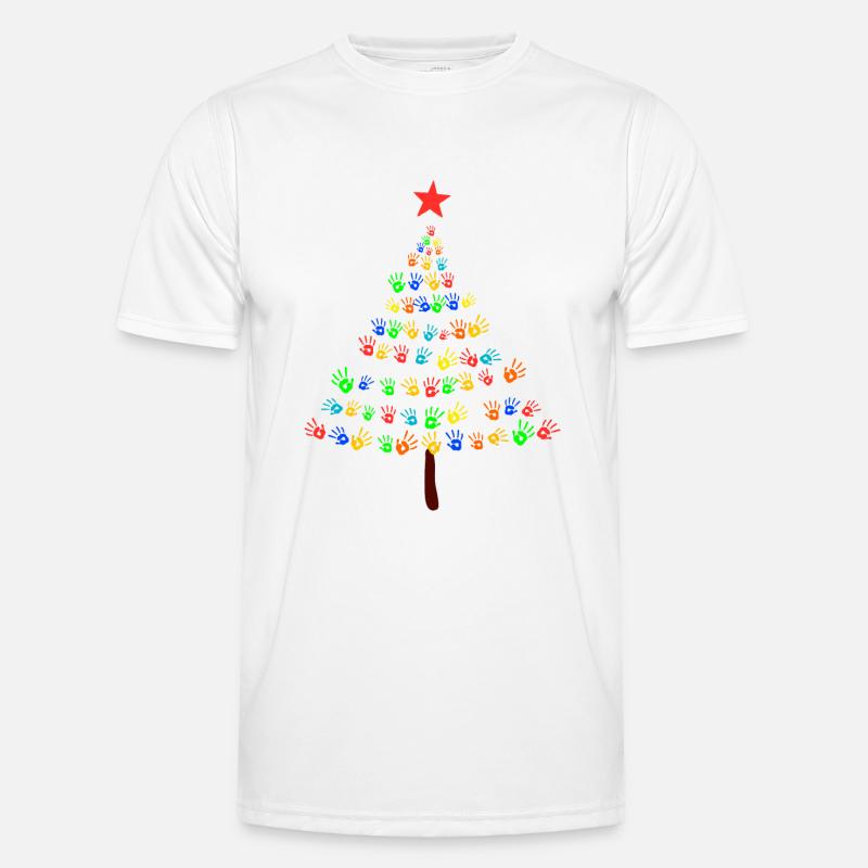 Weihnachtsbaum Kinder Frieden - Männer Funktions-T-Shirt - Weiß