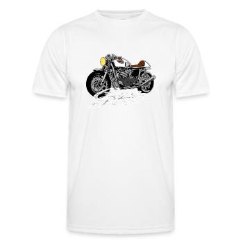 Motorcycle Bike Cafe Racer Vintage Design - Men's Functional T-Shirt - white - Front - AI Model Male 178 dark (178cm)