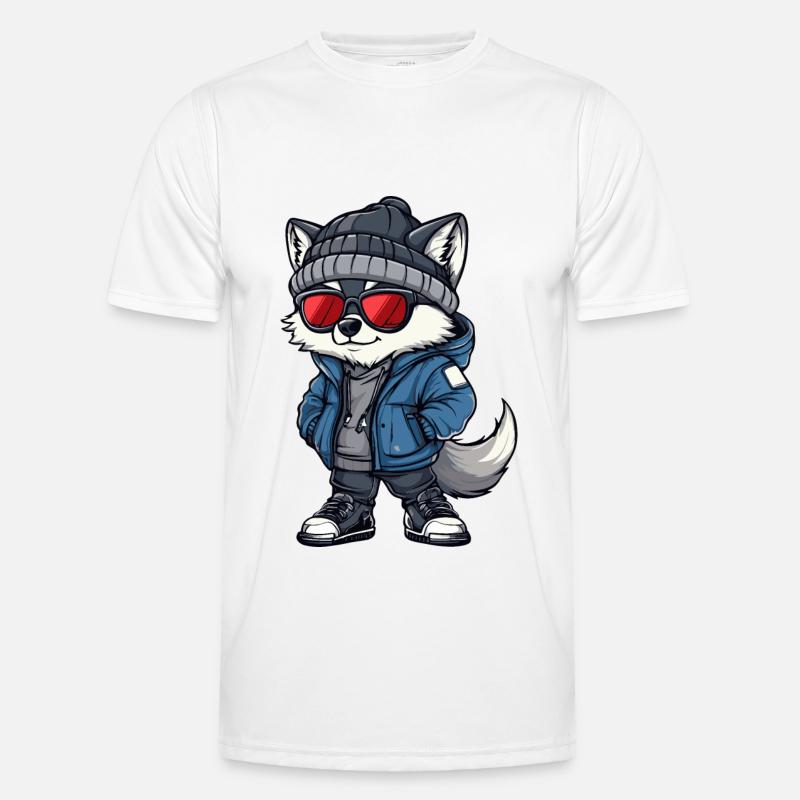 Wolf Winter Männer Funktions-T-Shirt