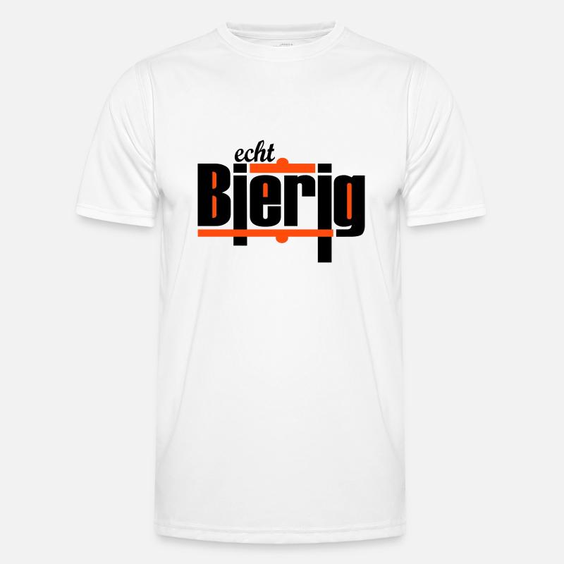 "echt Bierig" by Claudia-Moda - Männer Funktions-T-Shirt - Weiß