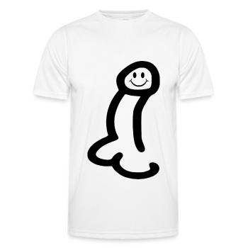 Penis cock dick - Men's Functional T-Shirt - white - Front - AI Model Male 178 dark (178cm)