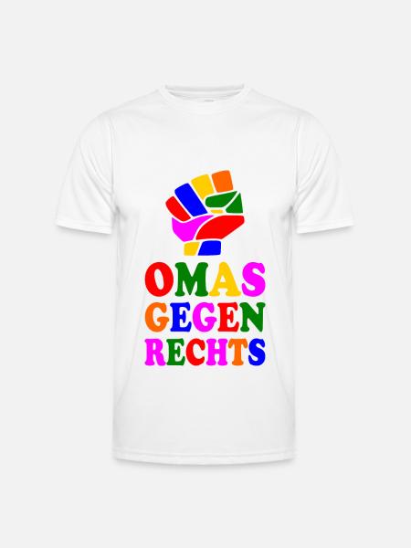 Omas gegen rechts - Männer Funktions-T-Shirt - Weiß