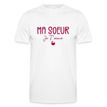Ma Soeur Je T’aime - T-shirt sport Homme - blanc - Devant - AI Model Male 178 dark (178cm)