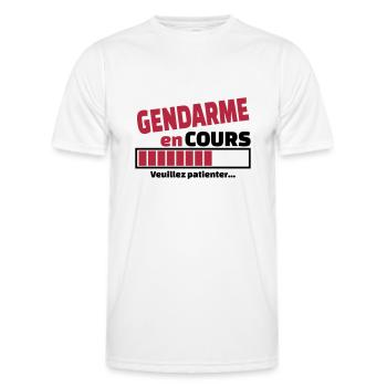 gendarme en cours - T-shirt sport Homme - blanc - Devant - AI Model Male 178 dark (178cm)