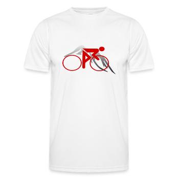 Cycling road bike design - Men's Functional T-Shirt - white - Front - AI Model Male 178 dark (178cm)
