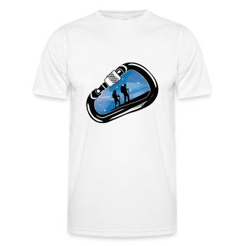 Klettern mit Karabinern - Männer Funktions-T-Shirt - Weiß - Vorne - AI Model Male 178 dark (178cm)