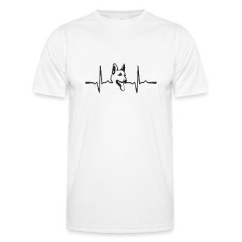 German Shepherd Heartbeat - Men's Functional T-Shirt - white - Front - AI Model Male 178 dark (178cm)