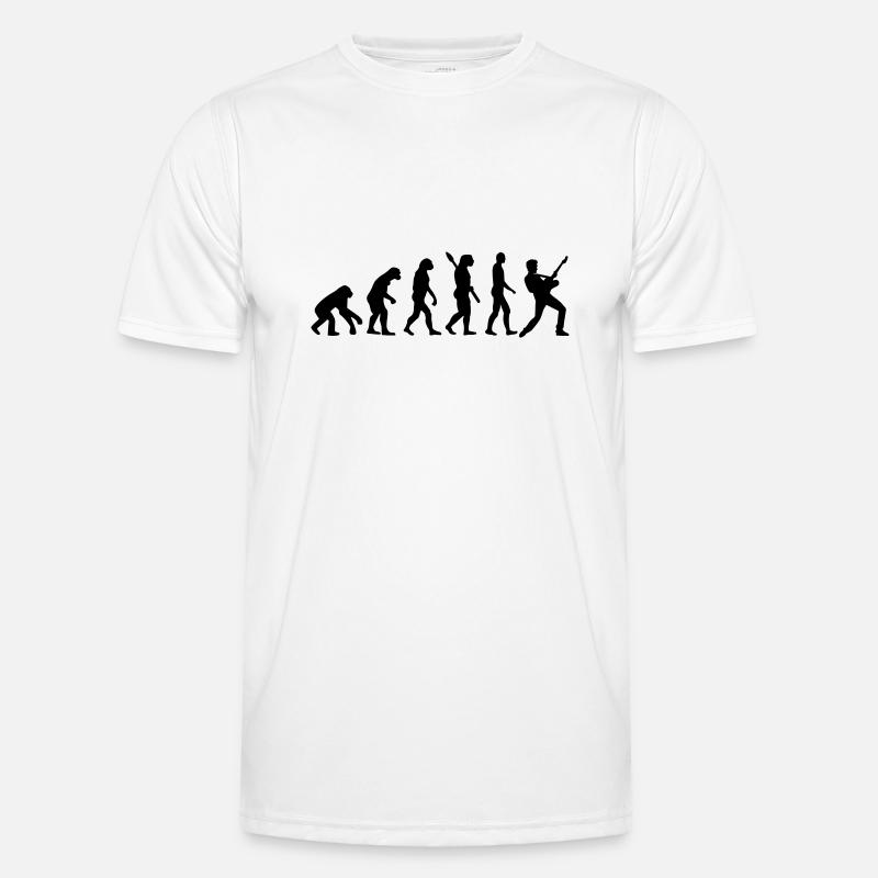 Evolution Rock Musiker - Männer Funktions-T-Shirt - Weiß