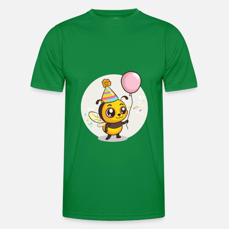 Biene Geburtstag Comic Männer Funktions-T-Shirt
