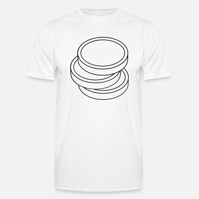 three coins in a stack - Men's Functional T-Shirt - white
