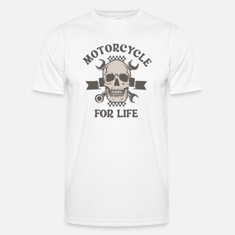 Motorrad ein Leben lang - Männer Funktions-T-Shirt - Weiß