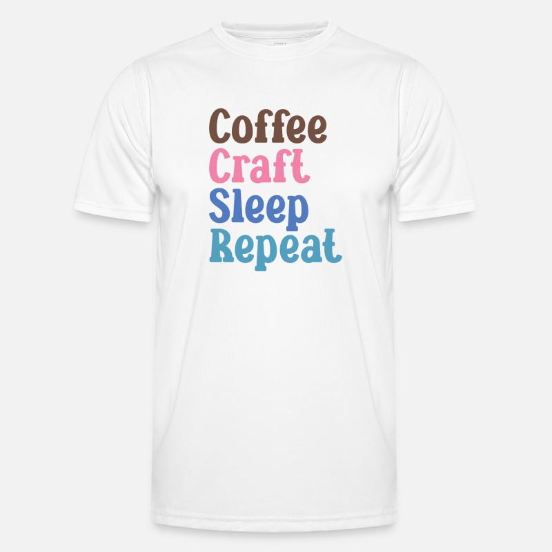 Manger, dormir, café, répéter T-shirt sport Homme