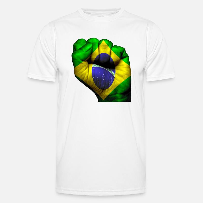 fisting Brasil - Funksjons-T-skjorte for menn - hvit