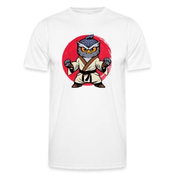 Sports Owl Ironic Wildlife Owl Artsy Birds - Men's Functional T-Shirt - white - Front - AI Model Male 178 dark (178cm)