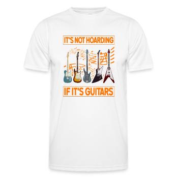 Ce n’est pas de la thésaurisation si ce sont des guitares - T-shirt sport Homme - blanc - Devant - AI Model Male 178 dark (178cm)