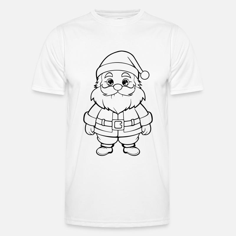 Weinachtsmann Comic - Männer Funktions-T-Shirt - Weiß